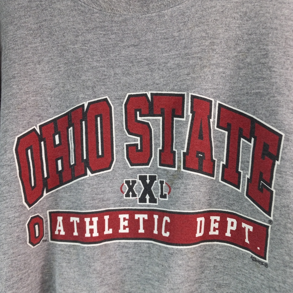 Ohio State Athletic Dept XL Mens Pullover Crew Neck Sweatshirt Red N Gray - Picture 2 of 6